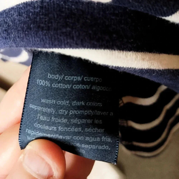 TOMMY HILFIGER navy blue white striped Nautical Preppy Tshirt dress Size Large - Picture 6 of 8